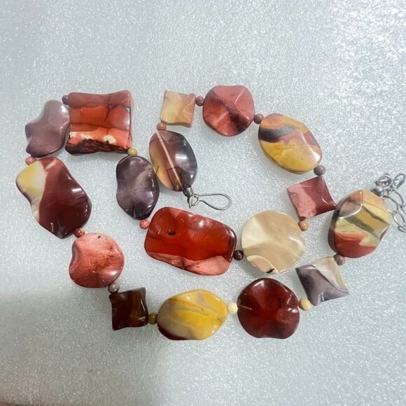 Jay King DTR Mookaite Jasper Necklace Silver 925 Hook Clasp Multi-Shaped Beads - Picture 12 of 16